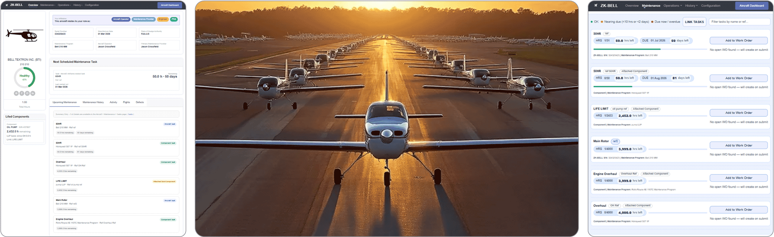 Trails AMS aircraft maintenance dashboard preview